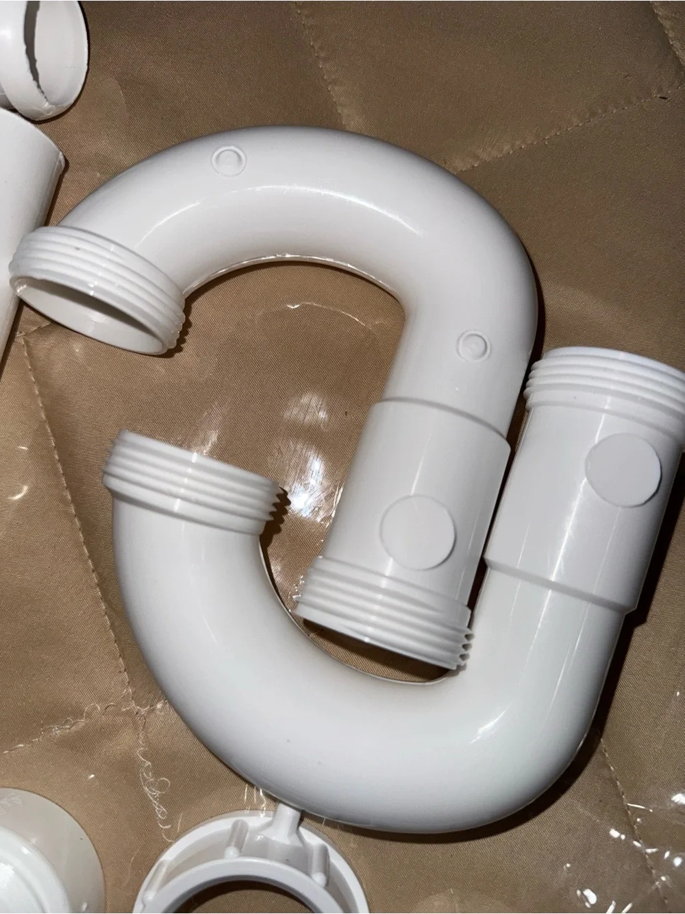 1-1/2” Sink P-Trap Drain Kit White Plastic Fits 1-1/4” & PlumbCraft Repair